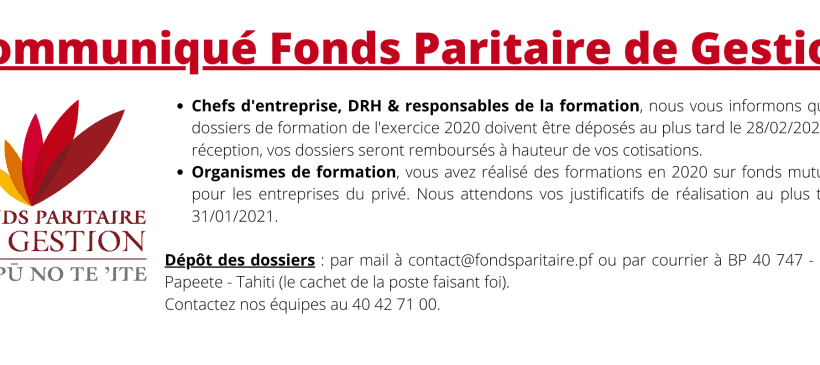 Dépôt de vos dossiers de formation 2020