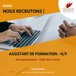 Assistant de formation – CDD 6 mois de remplacement Assistant de formation – CDD 6 mois de remplacement